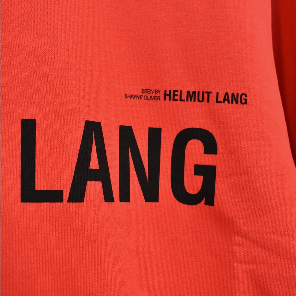 HELMUT LANG Red Campaign Logo Hoodie - Picture 4 of 8